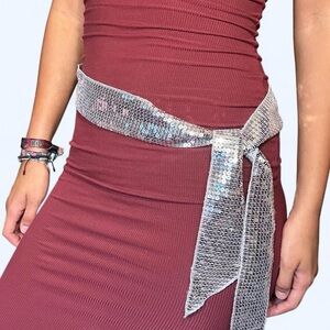 Silver Sequin Scarf Belt by Charlotte Russe!